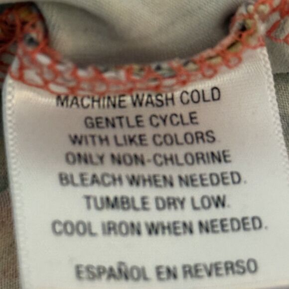 Charter Club Macy's Mandala Stretch Top L Boho Paisley 3/4 Sleeve Casual Cruise - Picture 7 of 7